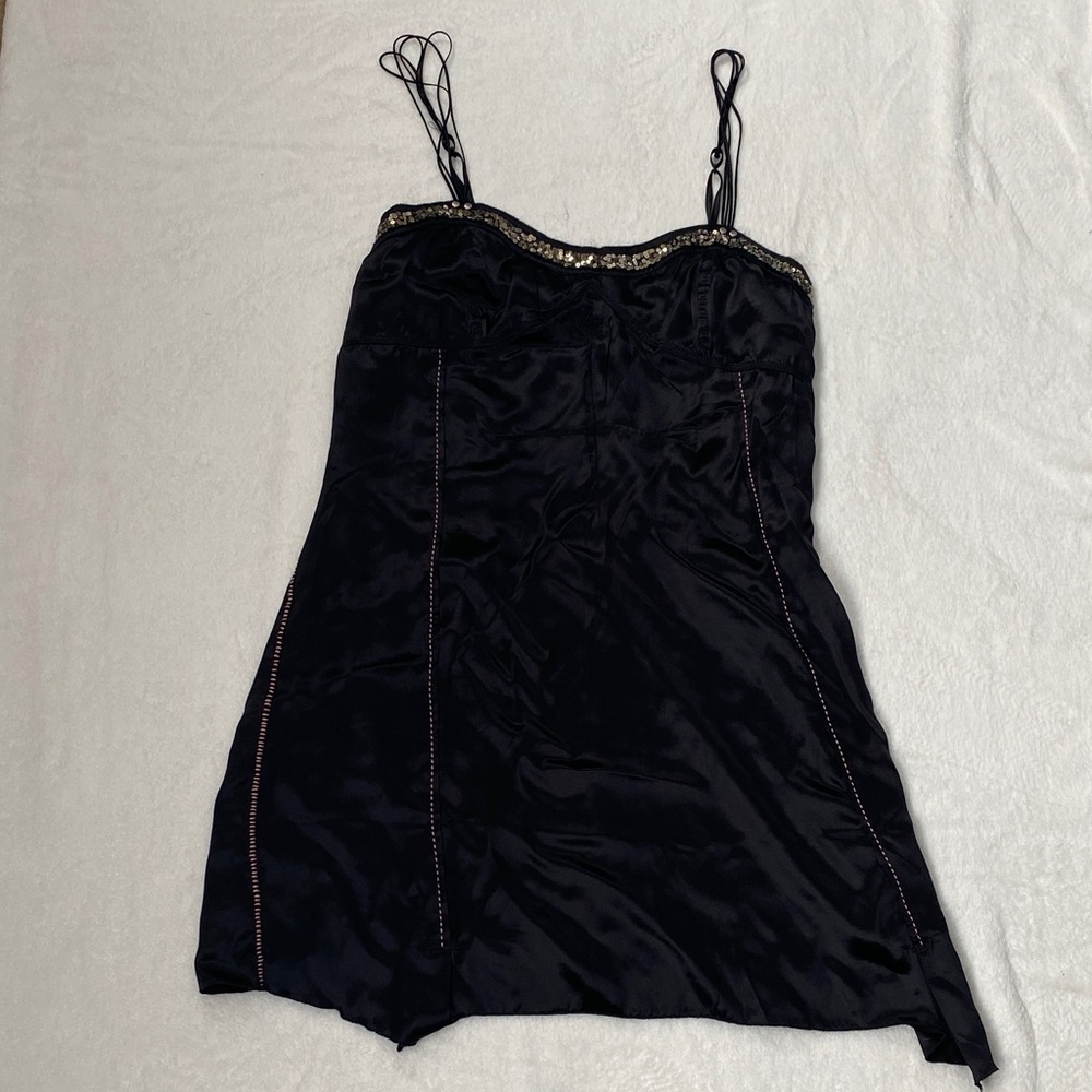 Parasuco Black Midi Dress with Silver Accents